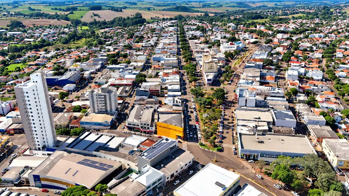 Vista aérea do centro de Ivaiporã, Paraná